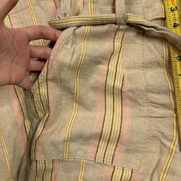 American Eagle Linen Blend Stretch Waist Striped Wide Leg Pants Medium NWOT - Picture 11 of 14